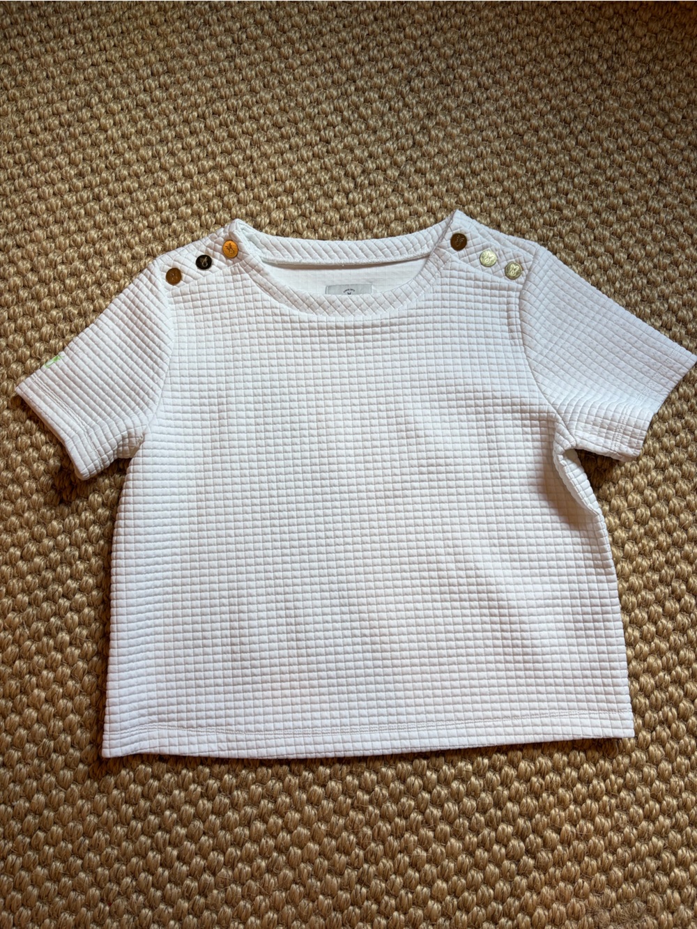 Dudley Stephens Surfside Tee in Waffle - white